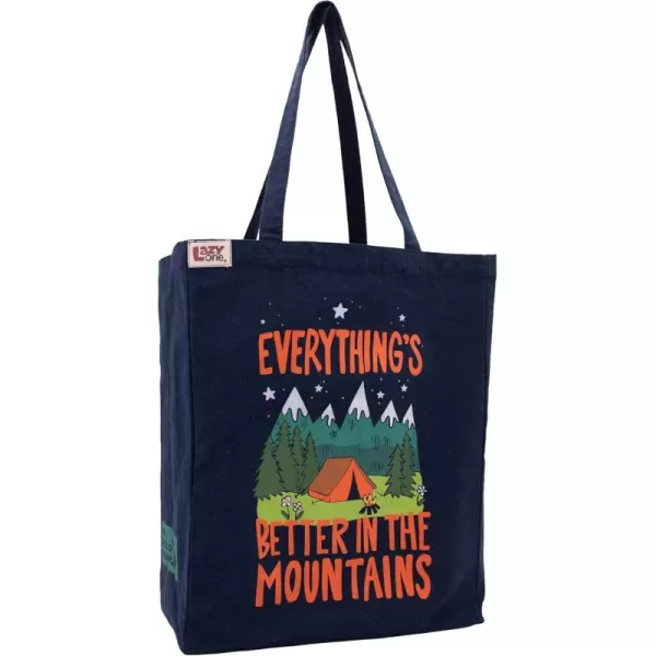 Lazy One Canvas Tote Bag Novelty Tote Bag for Women and Men Reusable Shopping Bags Perfect for Shopping Travel and WorkBetter in the Mountains