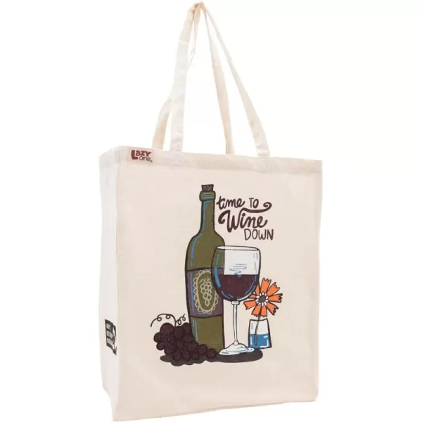 Lazy One Canvas Tote Bag Novelty Tote Bag for Women and Men Reusable Shopping Bags Perfect for Shopping Travel and WorkWine Down