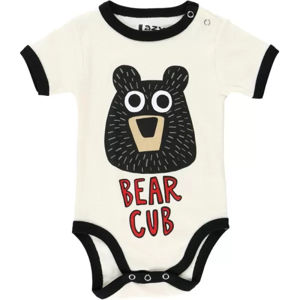 Lazy One Cute Unisex Baby Bodysuit Cute Animal Designs 618 MonthsBear Cub Infant Onepiece