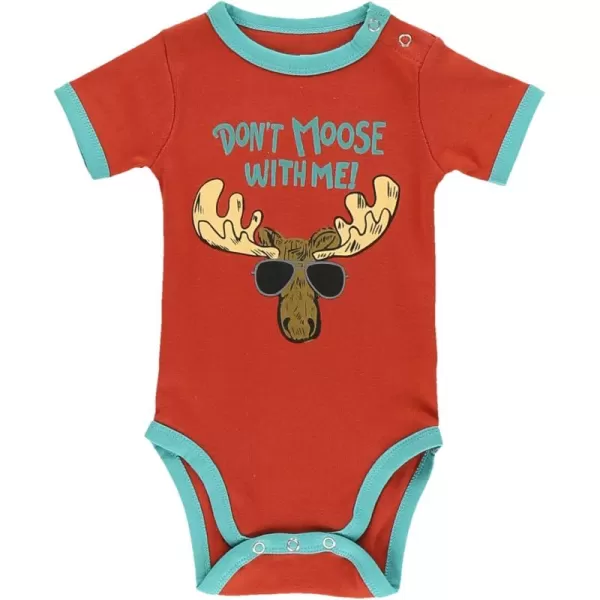 Lazy One Cute Unisex Baby Bodysuit Cute Animal Designs 618 MonthsDont Moose Infant Onepiece