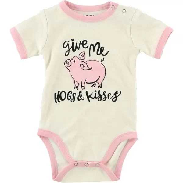 Lazy One Cute Unisex Baby Bodysuit Cute Animal Designs 618 MonthsHogs  Kisses Infant Onepiece