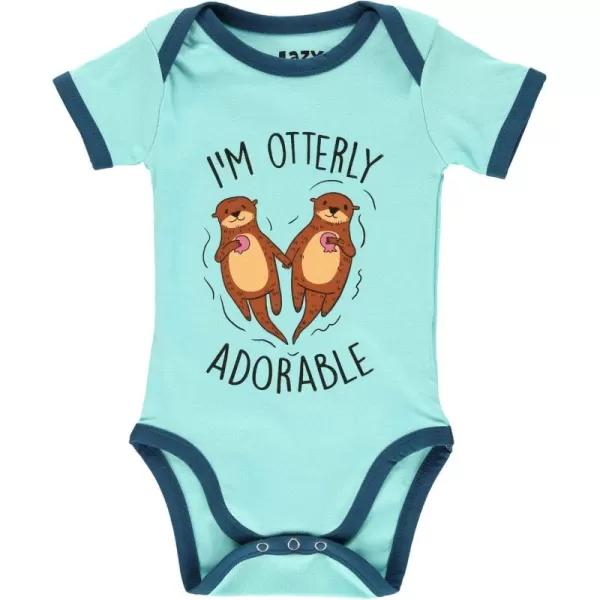 Lazy One Cute Unisex Baby Bodysuit Cute Animal Designs 618 MonthsIm Otterly Adorable Infant Onepiece