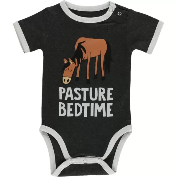 Lazy One Cute Unisex Baby Bodysuit Cute Animal Designs 618 MonthsPasture Bedtime Grey Infant Onepiece