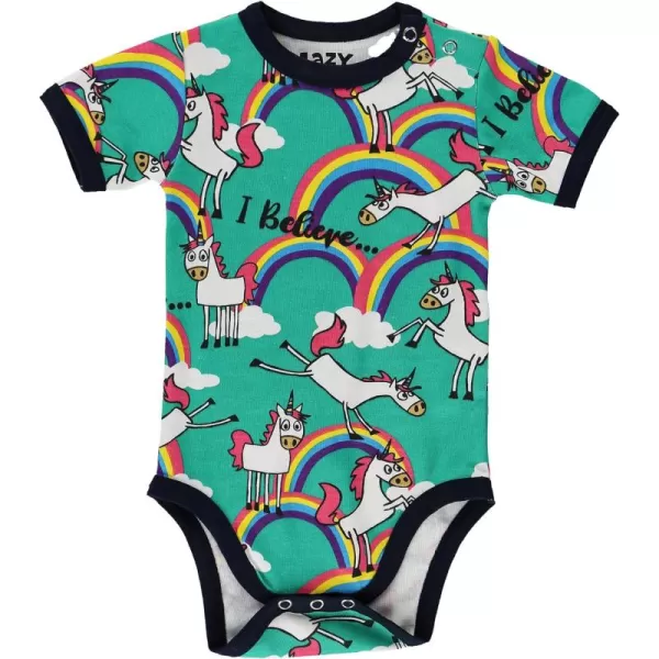 Lazy One Cute Unisex Baby Bodysuit Cute Animal Designs 618 MonthsUnicorn Infant Onepiece