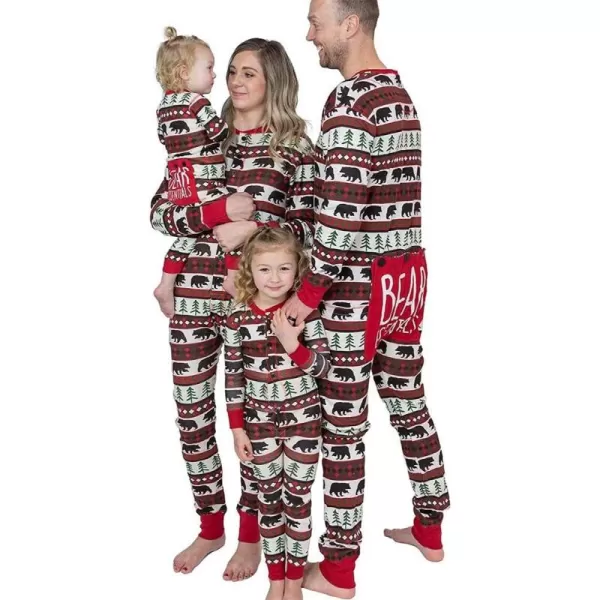 Lazy One Flapjacks Matching Christmas Pajamas for the Dog Baby ampamp Kids Teens and AdultsRed Bear Fair Isle Flapjack Onsie