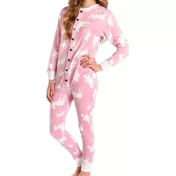 Lazy One Flapjacks Matching Pajamas for The Dog Baby Kids Teens and AdultsClassic Moose Pink Flapjack Onsie