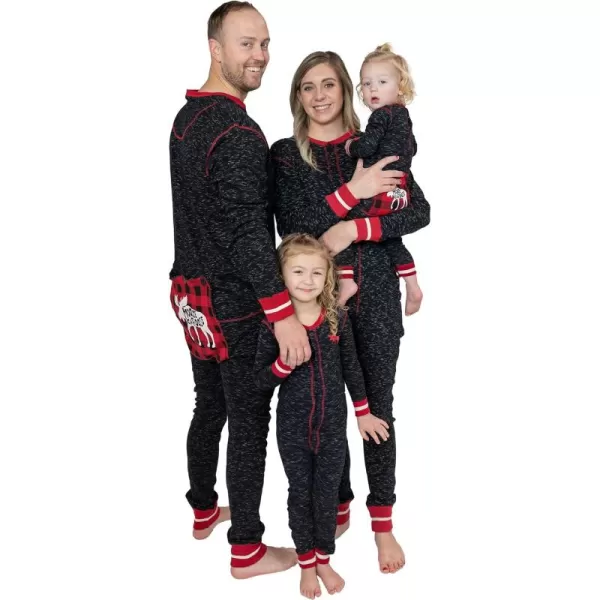 Lazy One Flapjacks Matching Pajamas for The Dog Baby Kids Teens and AdultsPlaid Moose Caboose Flapjack Onsie