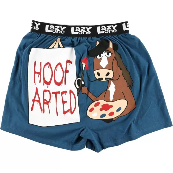 Lazy One Funny Animal Boxers Humorous Underwear Novelty Boxer Shorts Gag Gifts for MenBlue Hoof Arted Boxers