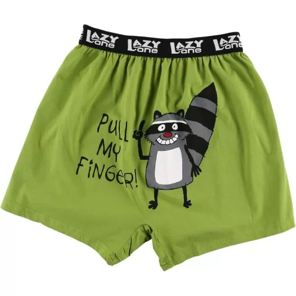 Lazy One Funny Animal Boxers Humorous Underwear Novelty Boxer Shorts Gag Gifts for MenLight Green Pull My Finger Boxers