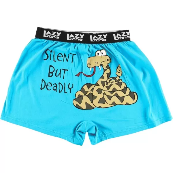 Lazy One Funny Animal Boxers Humorous Underwear Novelty Boxer Shorts Gag Gifts for MenSilent But Deadly Snake Boxers
