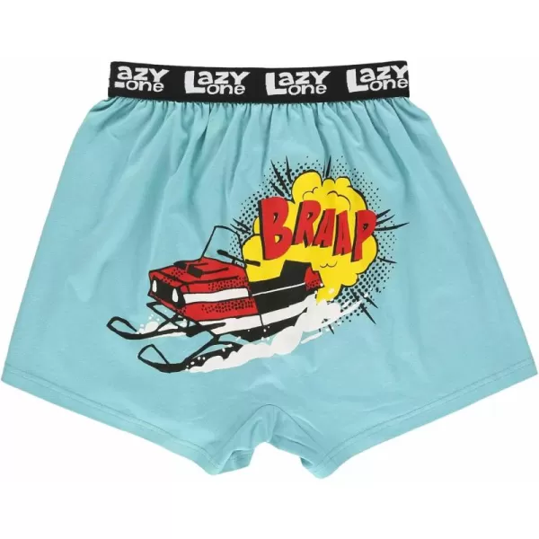 Lazy One Funny Animal Boxers Humorous Underwear Novelty Boxer Shorts Gag Gifts for MenSnowmobile