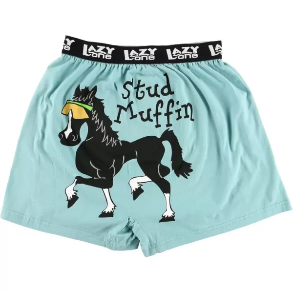Lazy One Funny Animal Boxers Humorous Underwear Novelty Boxer Shorts Gag Gifts for MenStud Muffin Boxers