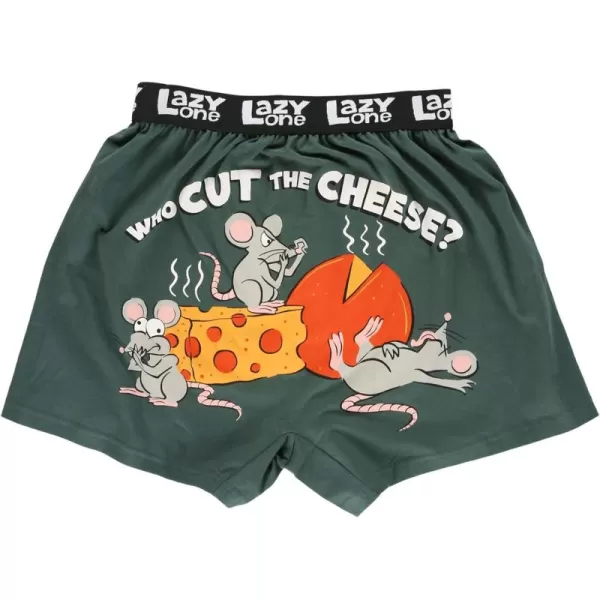 Lazy One Funny Animal Boxers Humorous Underwear Novelty Boxer Shorts Gag Gifts for MenWho Cut the Cheese Grey Boxers