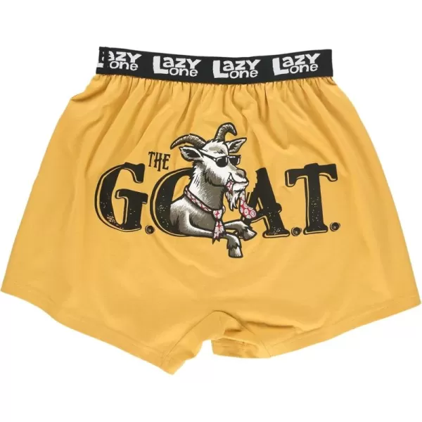 Lazy One Funny Animal Boxers Humorous Underwear Novelty Boxer Shorts Gag Gifts for MenYellow the Goat Boxer