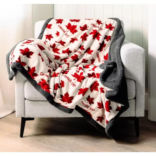 Lazy One Soft Polyester Sherpa Throw Blanket Plaid and Animal Designs One Size Cabin MooseCanada Eh Fuzzy Blanket