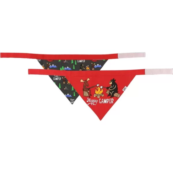 LazyOne Dog Bandana Reversible Cotton Bandanas for All Dog Sizes Fur Baby SmallHappy Camper Dog Bandana