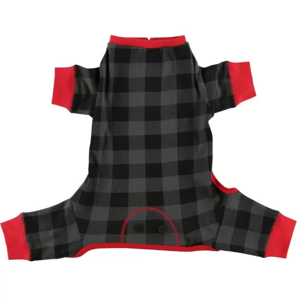 LazyOne Flapjacks OnePiece Dog Sweater Matching Family Pajamas for Dogs Plaid XSmall