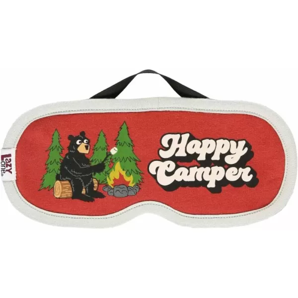 LazyOne Womens Cotton Face Mask for Sleep Washable Sleeping Mask for Adults Bear Bear in AMHappy Camper Grey Sleep Mask