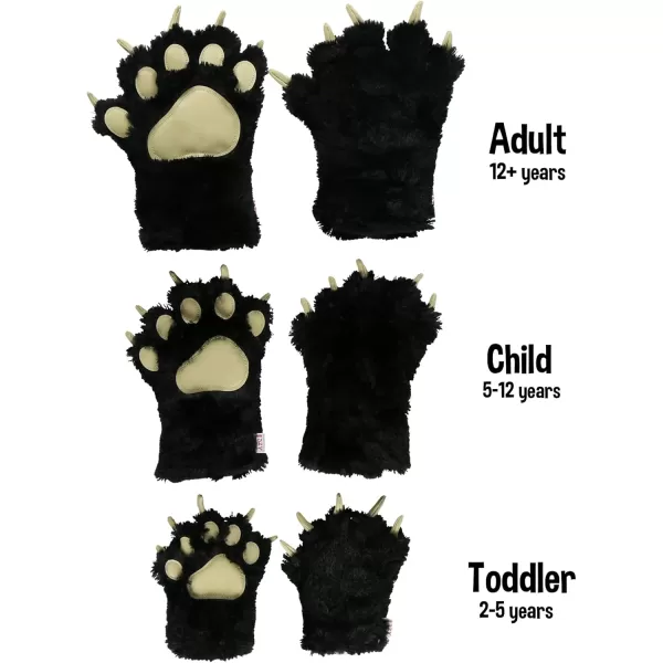 Lazy One Animal Paw Mittens for Adults and KidsBlack Mitt