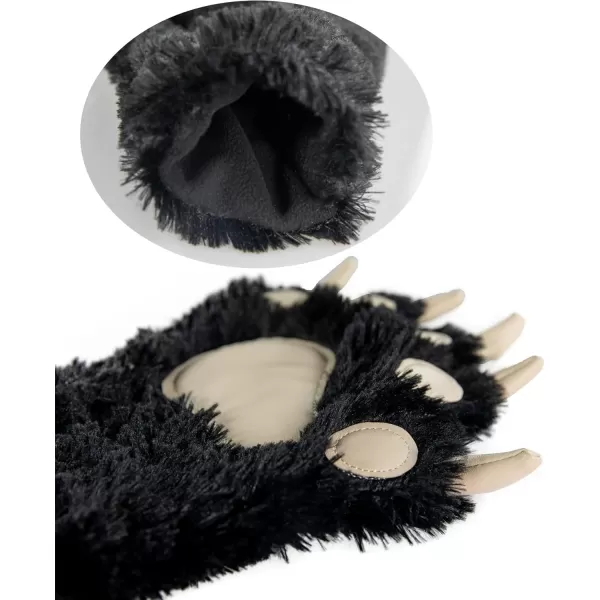 Lazy One Animal Paw Mittens for Adults and KidsBlack Mitt
