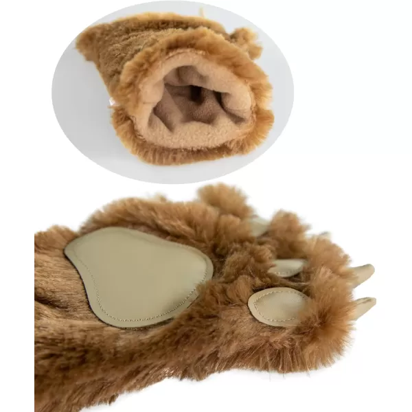 Lazy One Animal Paw Mittens for Adults and KidsBrown Mitt