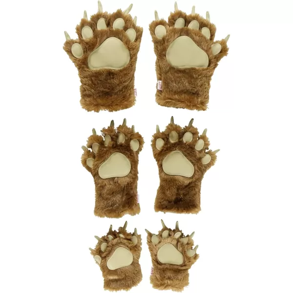 Lazy One Animal Paw Mittens for Adults and KidsBrown Mitt