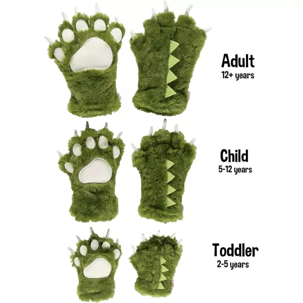 Lazy One Animal Paw Mittens for Adults and KidsDino Mitt