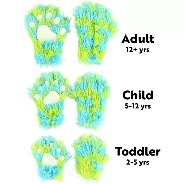 Lazy One Animal Paw Mittens for Adults and KidsGreen Monster Mitt