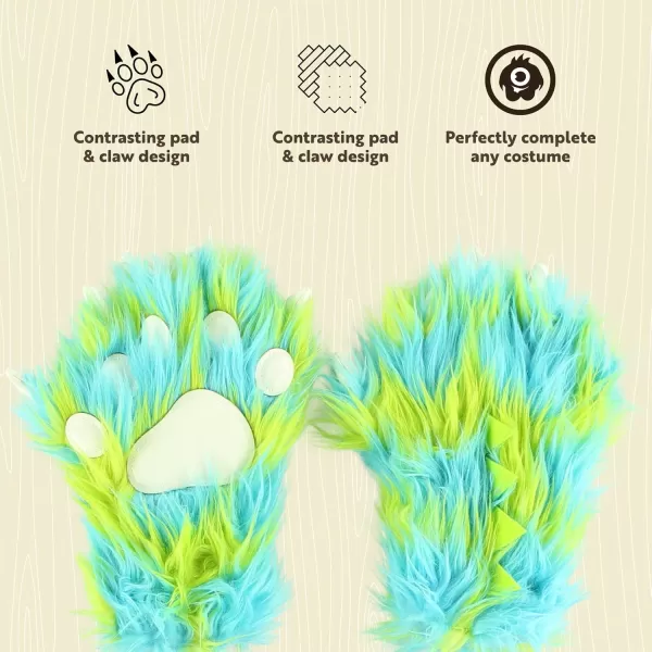 Lazy One Animal Paw Mittens for Adults and KidsGreen Monster Mitt
