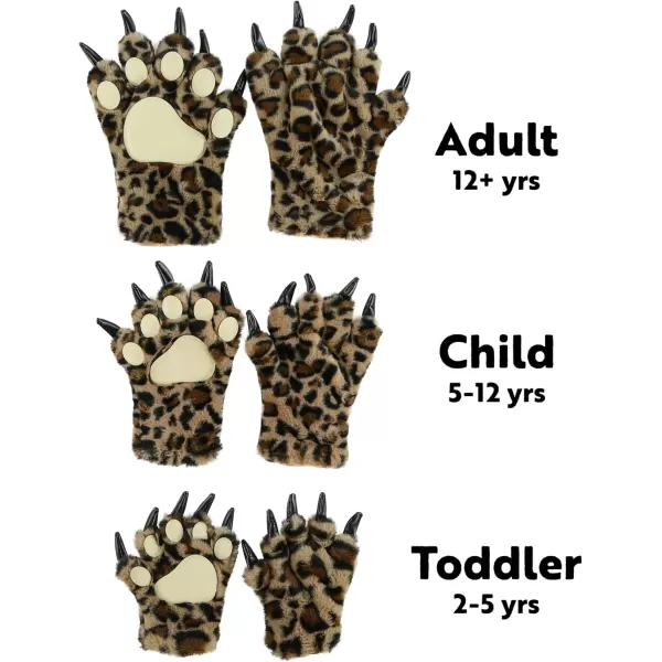 Lazy One Animal Paw Mittens for Adults and KidsLeopard Mitt