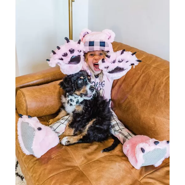 Lazy One Animal Paw Mittens for Adults and KidsPink Mitt