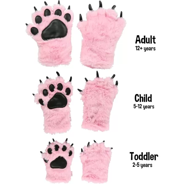 Lazy One Animal Paw Mittens for Adults and KidsPink Mitt