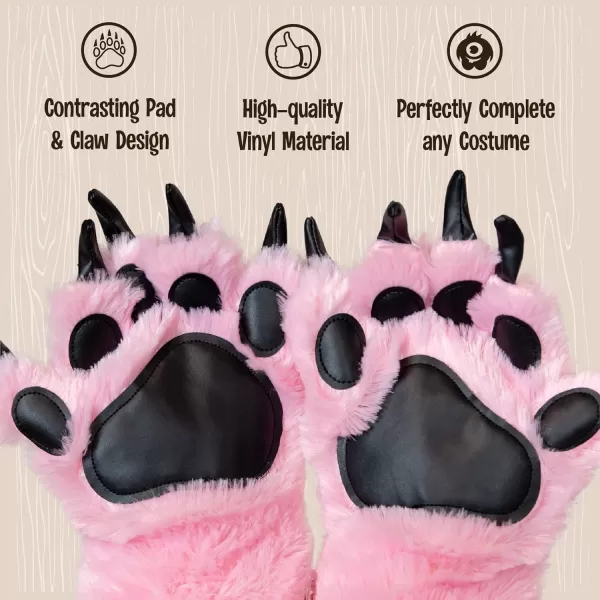 Lazy One Animal Paw Mittens for Adults and KidsPink Mitt