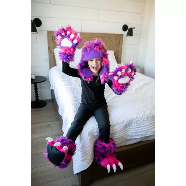 Lazy One Animal Paw Mittens for Adults and KidsPink Monster Mitt