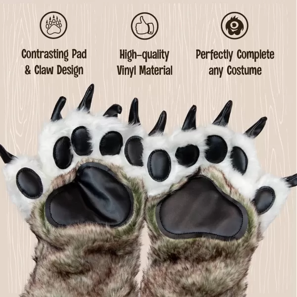 Lazy One Animal Paw Mittens for Adults and KidsWolf Mitt