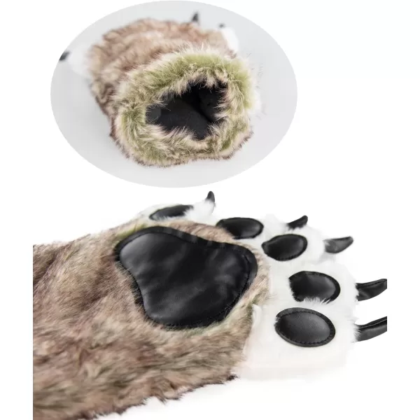 Lazy One Animal Paw Mittens for Adults and KidsWolf Mitt