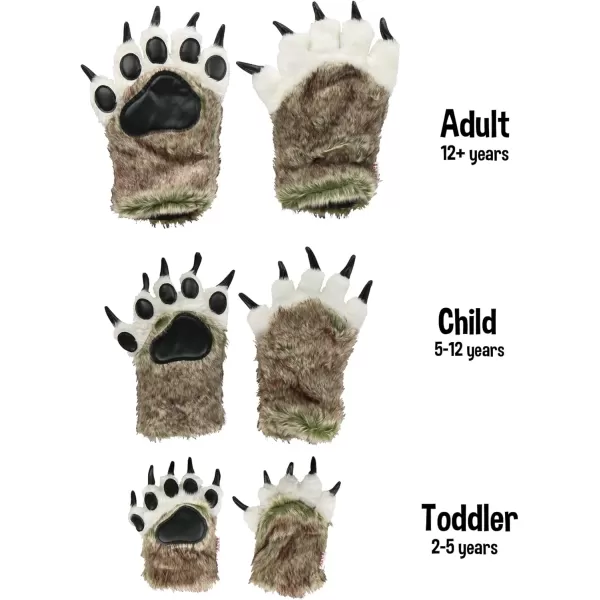 Lazy One Animal Paw Mittens for Adults and KidsWolf Mitt