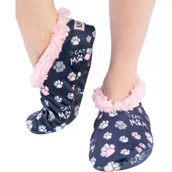 Lazy One Fuzzy Feet Slipper Socks for Women Cute FleeceLined House Slippers Cute Dog ampamp Cat DesignCat Mom Fuzzy Feet