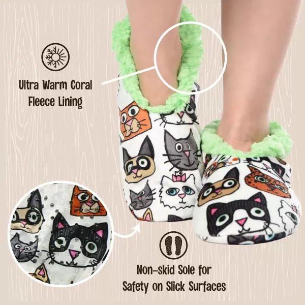 Lazy One Fuzzy Feet Slipper Socks for Women Cute FleeceLined House Slippers Cute Dog ampamp Cat DesignCattitude Fuzzy Feet