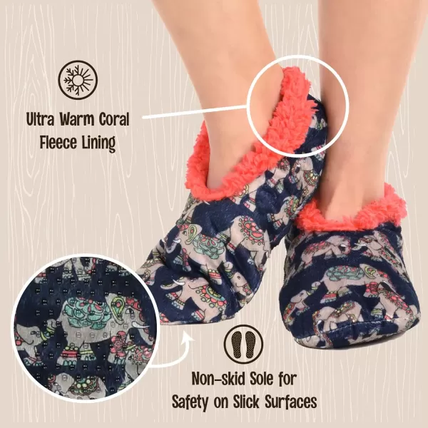 Lazy One Fuzzy Feet Slipper Socks for Women Cute FleeceLined House Slippers Cute Dog ampamp Cat DesignDream Big Elephant Fuzzy Feet
