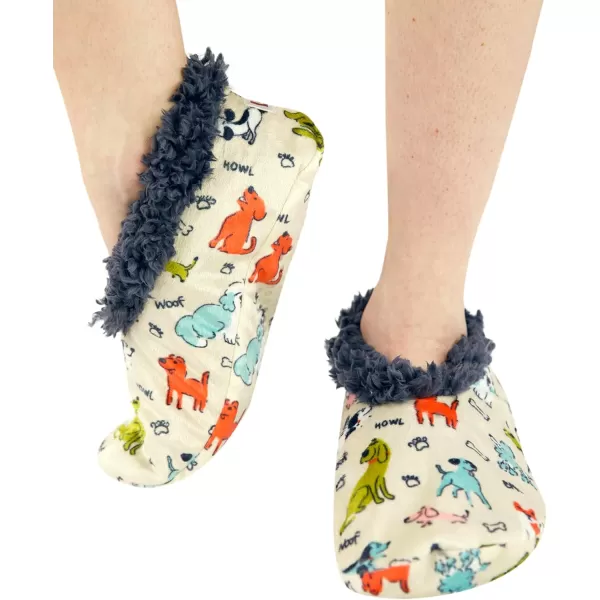 Lazy One Fuzzy Feet Slipper Socks for Women Cute FleeceLined House Slippers Cute Dog ampamp Cat DesignRuff Night Colorful Fuzzy Feet