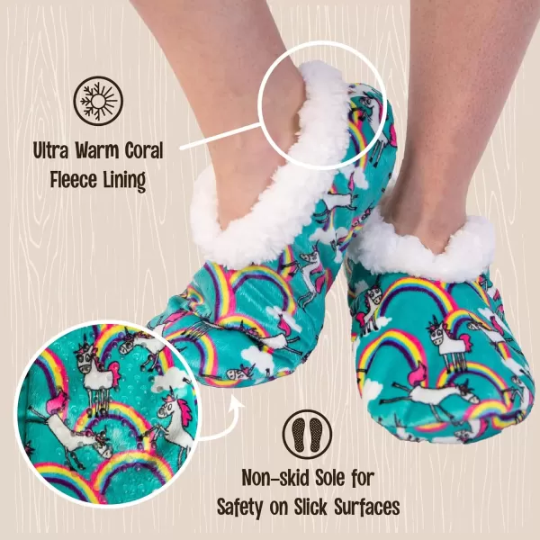 Lazy One Fuzzy Feet Slipper Socks for Women Cute FleeceLined House Slippers Cute Dog ampamp Cat DesignUnicorn Fuzzy Feet