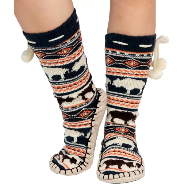 Lazy One Knitted Slipper Socks for Women Cute Womens Clothing Warm CozyBuffalo Fair Isle Knitted Slipper Socks