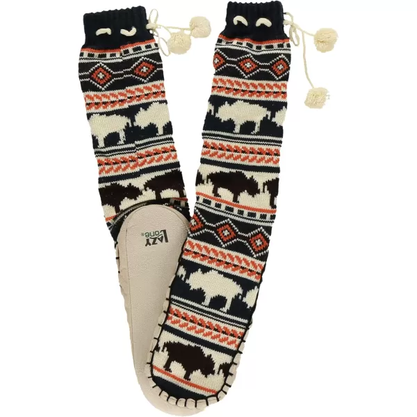 Lazy One Knitted Slipper Socks for Women Cute Womens Clothing Warm CozyBuffalo Fair Isle Knitted Slipper Socks