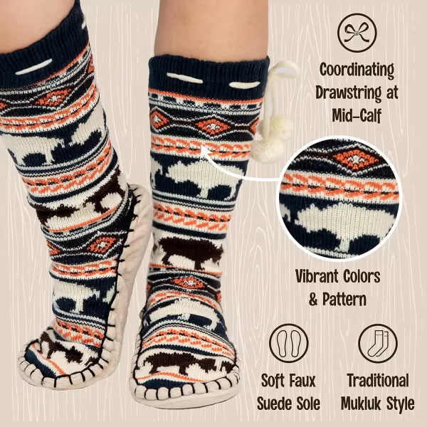 Lazy One Knitted Slipper Socks for Women Cute Womens Clothing Warm CozyBuffalo Fair Isle Knitted Slipper Socks