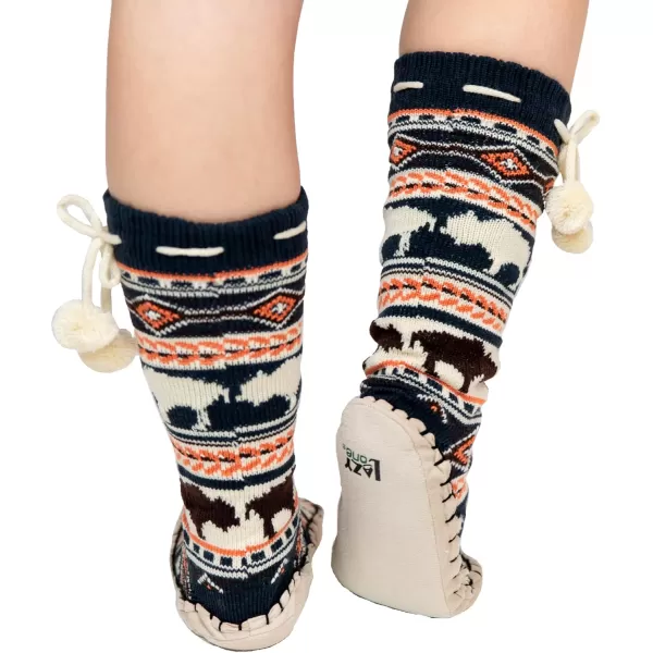 Lazy One Knitted Slipper Socks for Women Cute Womens Clothing Warm CozyBuffalo Fair Isle Knitted Slipper Socks