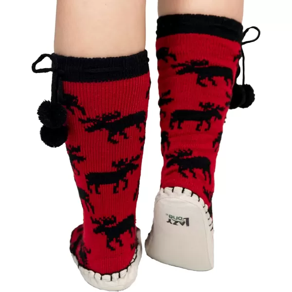 Lazy One Knitted Slipper Socks for Women Cute Womens Clothing Warm CozyClassic Moose Knitted Slipper Socks