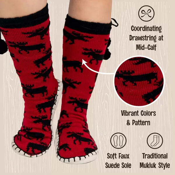 Lazy One Knitted Slipper Socks for Women Cute Womens Clothing Warm CozyClassic Moose Knitted Slipper Socks