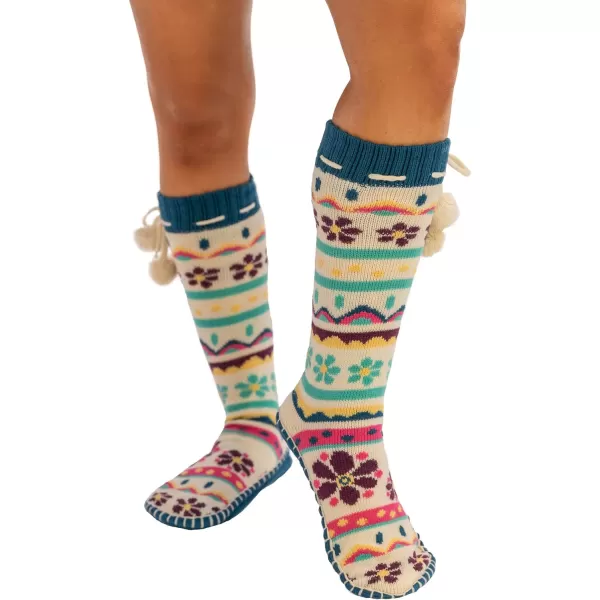 Lazy One Knitted Slipper Socks for Women Cute Womens Clothing Warm CozyFlower Power Knitted Slipper Socks