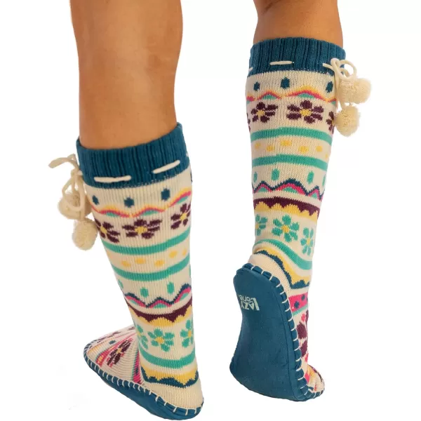 Lazy One Knitted Slipper Socks for Women Cute Womens Clothing Warm CozyFlower Power Knitted Slipper Socks